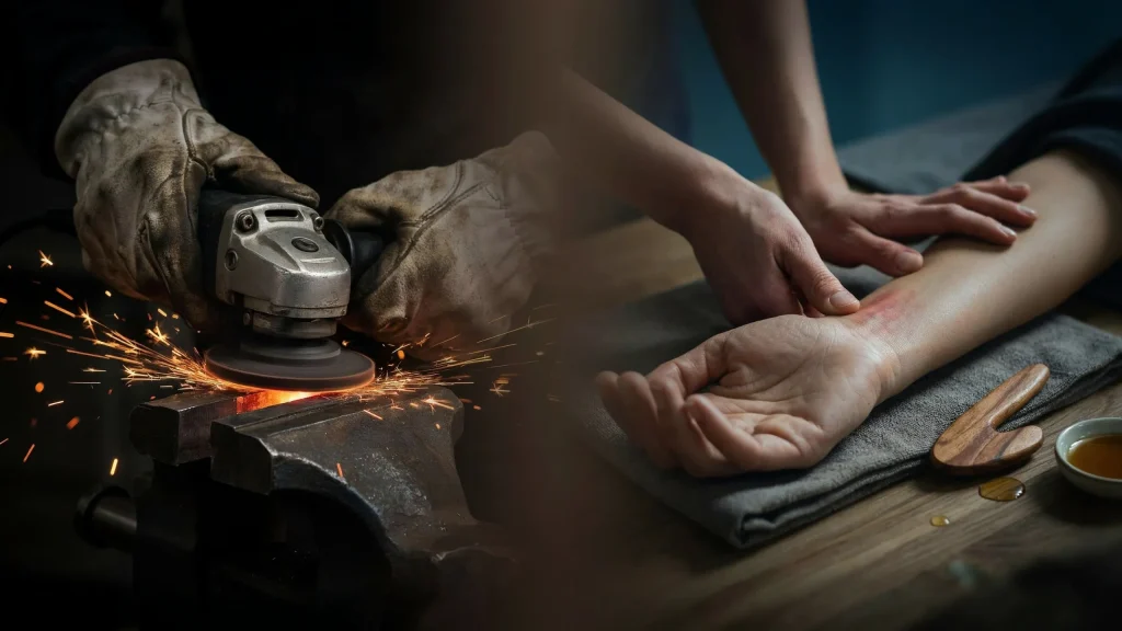 Vibrationsskador svetsare — massage och behandling